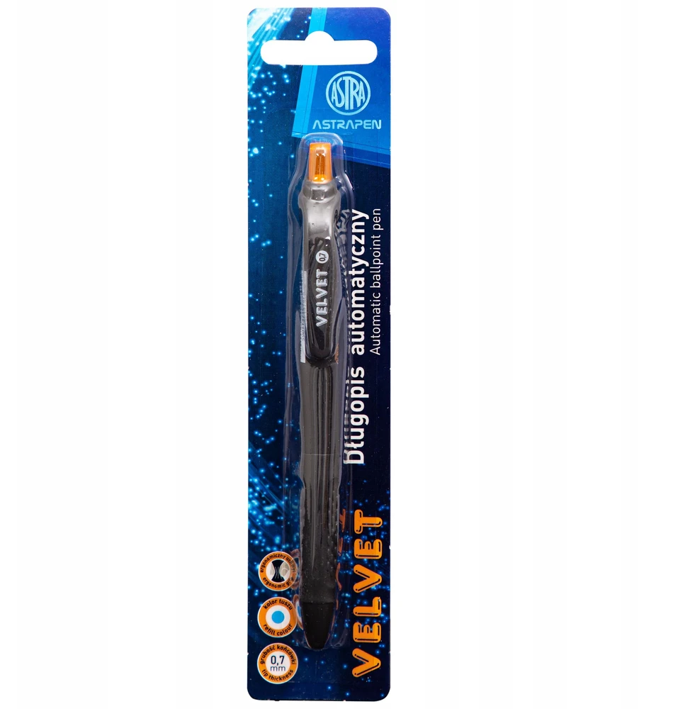 Astra Velvet automatinis rašiklis, 0.7mm, mėlynas rašalas