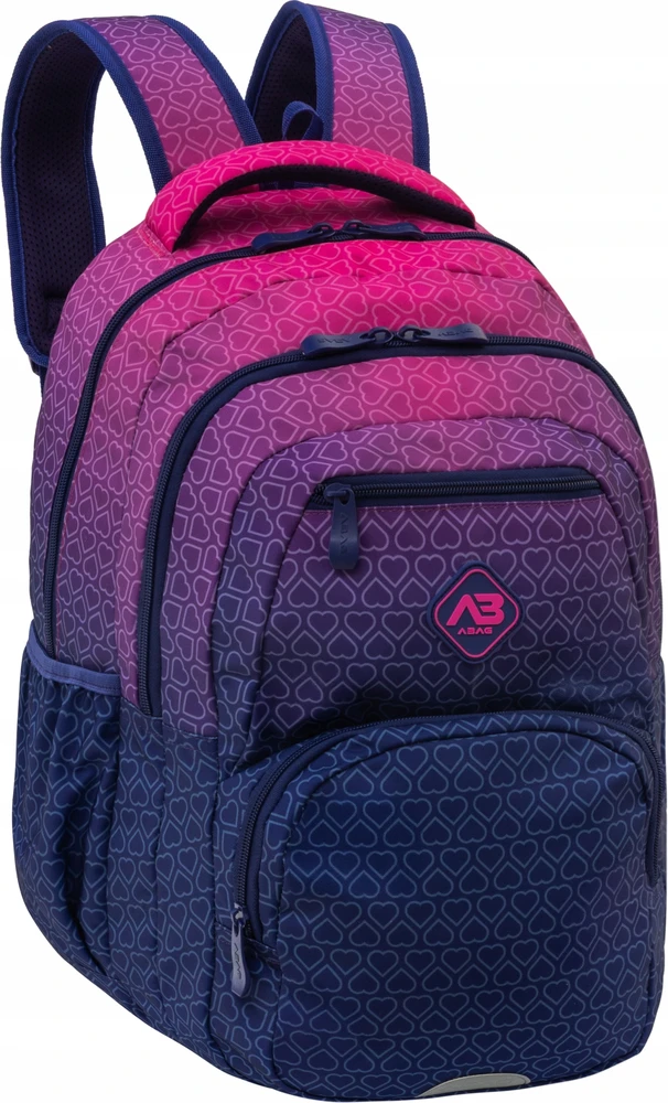 Astrabag Mergaičių mokyklinė kuprinė su laptopo skyriumi, širdelių raštu