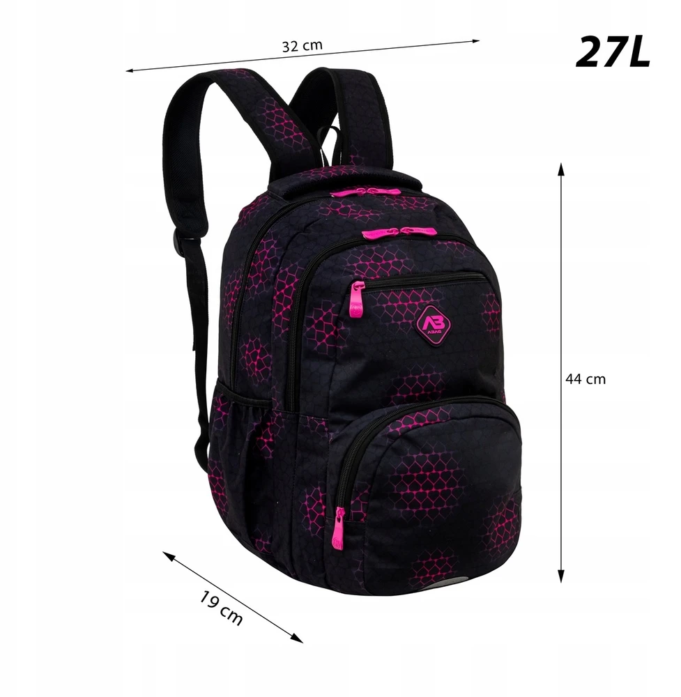 Astrabag Mergaičių mokyklinė kuprinė su skyriumi nešiojamam kompiuteriui, 3d dizainas