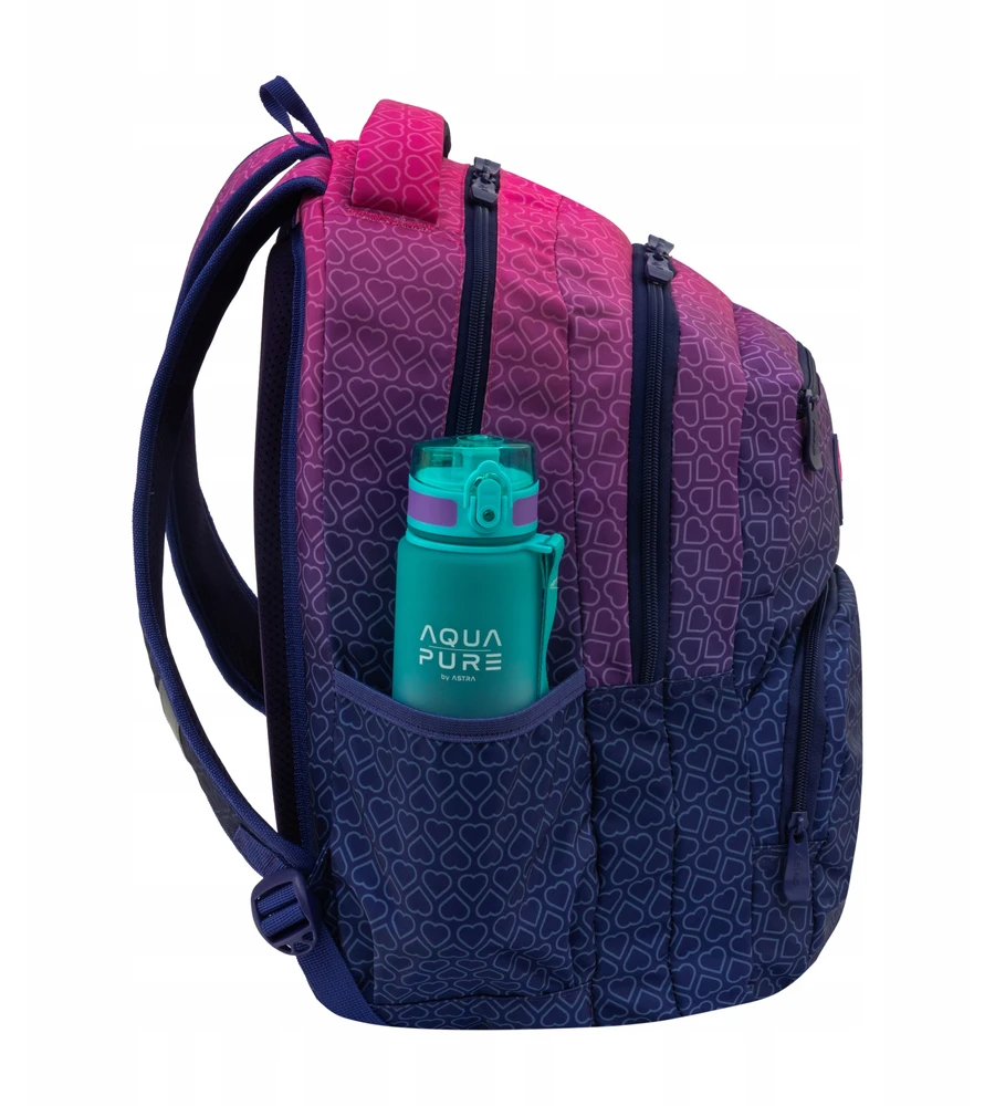 Astrabag Mergaičių mokyklinė kuprinė su laptopo skyriumi, širdelių raštu