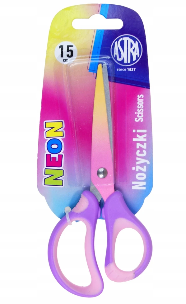 Astrakids ergonomiškos mokyklinės žirklės 15 cm - Neoninės