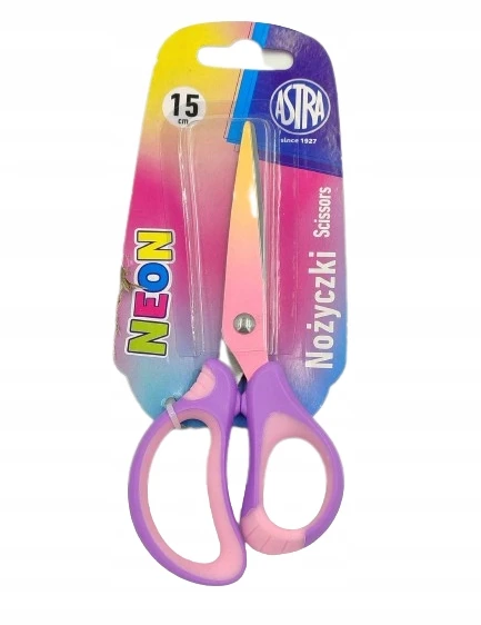 Astrakids ergonomiškos mokyklinės žirklės 15 cm - Neoninės