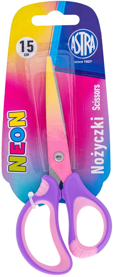 Astrakids ergonomiškos mokyklinės žirklės 15 cm - Neoninės