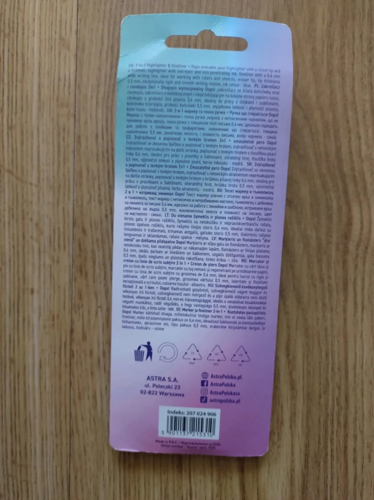 Astrapen 2w1 pastelinis žymeklis ir rašiklis, 3 vnt.