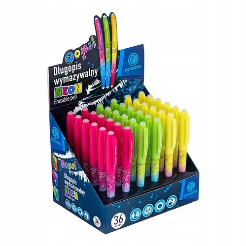 Astrapen Oops! Ištrinamas rašiklis, neoninis, 1 vnt.