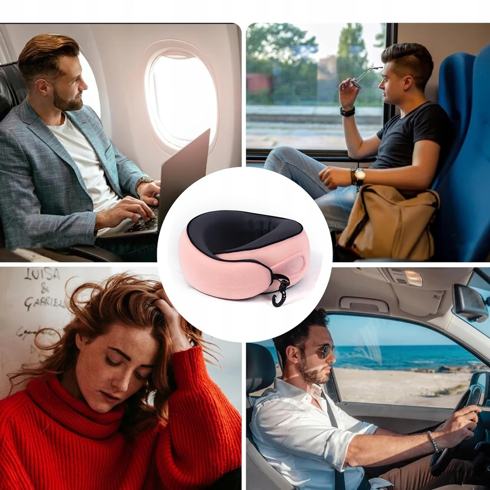 Atminties putplasčio kelioninė pagalvė su 360° atrama kaklui kelionėms lėktuvu