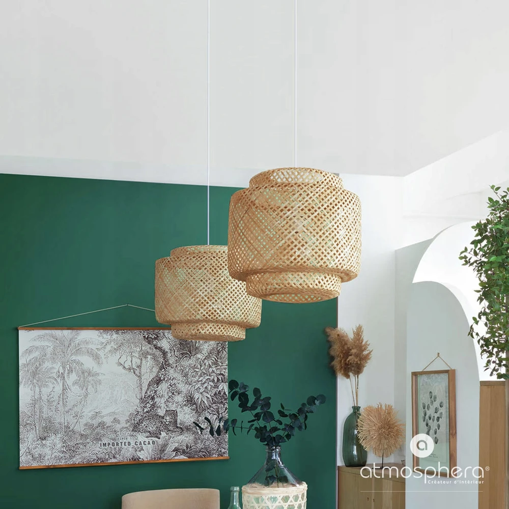 Pakabinamas šviestuvas Atmosphera LAMPA SUFITOWA AŻUROWY BEŻOWA WISZĄCA LIBY KLOSZ BOHO STYL 40X38 CM