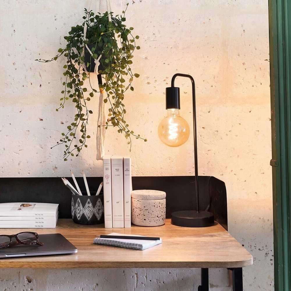 Atmosphera LAMPKA NA BIURKO METALOWA Juoda LAMPA STOŁOWA