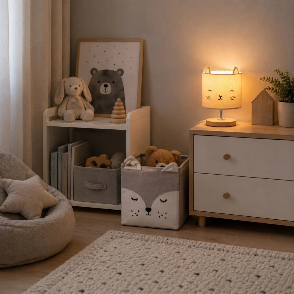 Atmosphera Rašomasis NAKTINIS LEMPAS vaikų kambariui VAIKAMS, kremas, KAT