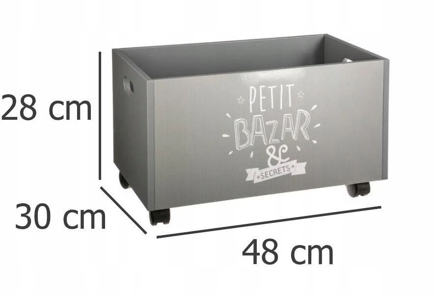 Pilkas žaislų dėžė su ratukais - Pilkas - Atmosphera interjero kūrėjas