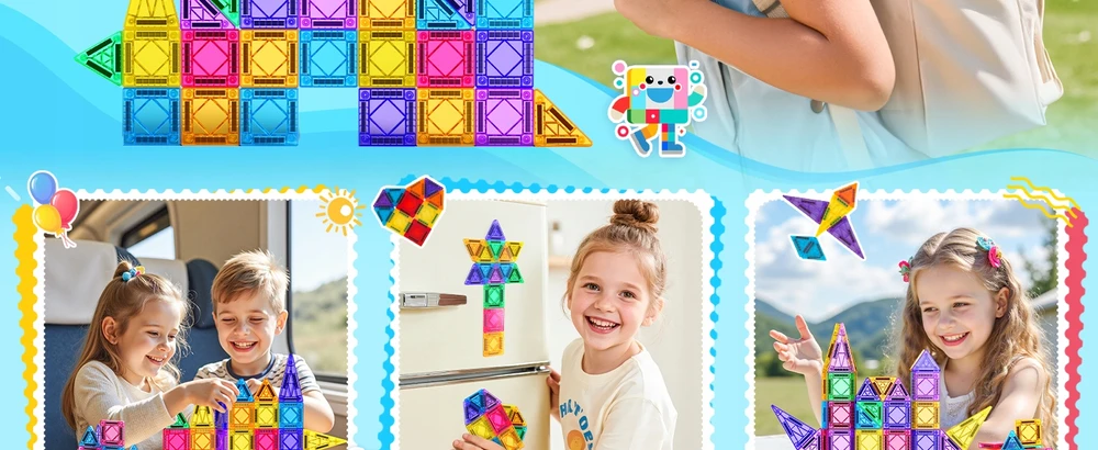 Atopdream 43 dalių miniatiūriniai magnetiniai blokeliai – kelioninis rinkinys
