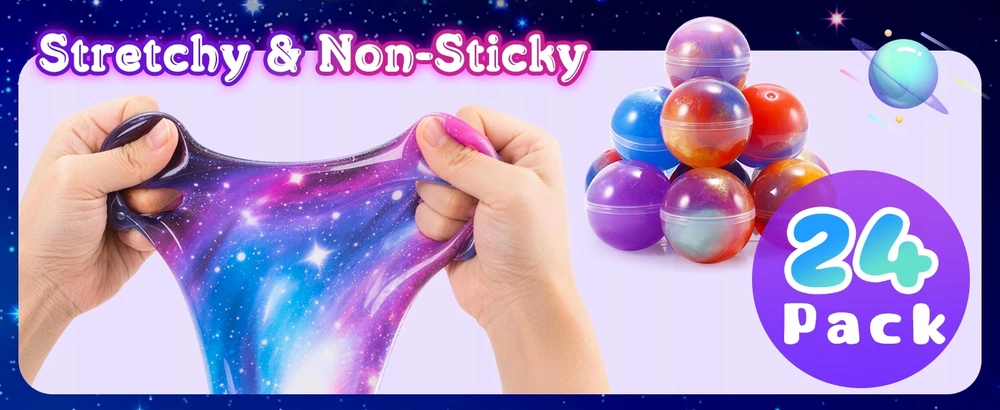Atopdream Cosmic Slime Balls rinkinys, vakarėlio dovana vaikams, 24 vnt