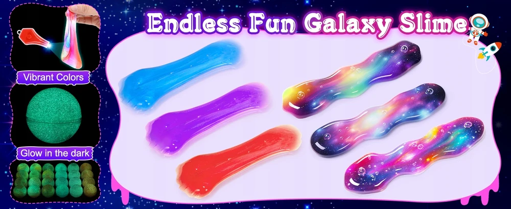 Atopdream Cosmic Slime Balls rinkinys, vakarėlio dovana vaikams, 24 vnt