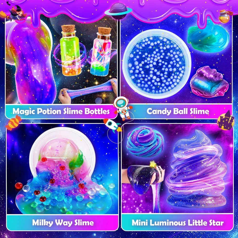 Atopdream Gamyklos laboratorijos gleivių kūrimo rinkinys: „Slime Galaxy Magic System“ pasidaryk pats