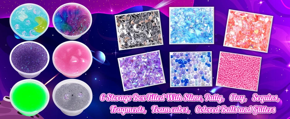 ATOPDREAM „Slime Galaxy Magic System“ pasidaryk pats, kaliosios jutimo medžiagos, šaunūs žaislai