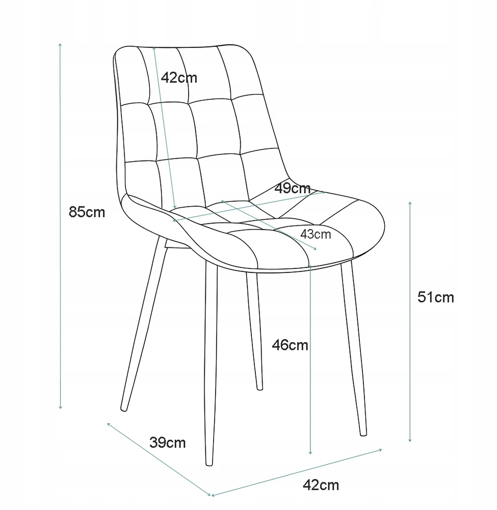 Atos CHERRY MG19 kėdė Juodas Velour Juodas Legs Modern Loft