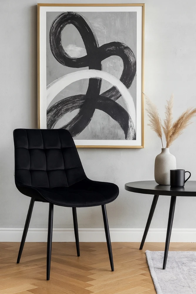 Atos CHERRY MG19 kėdė Juodas Velour Juodas Legs Modern Loft