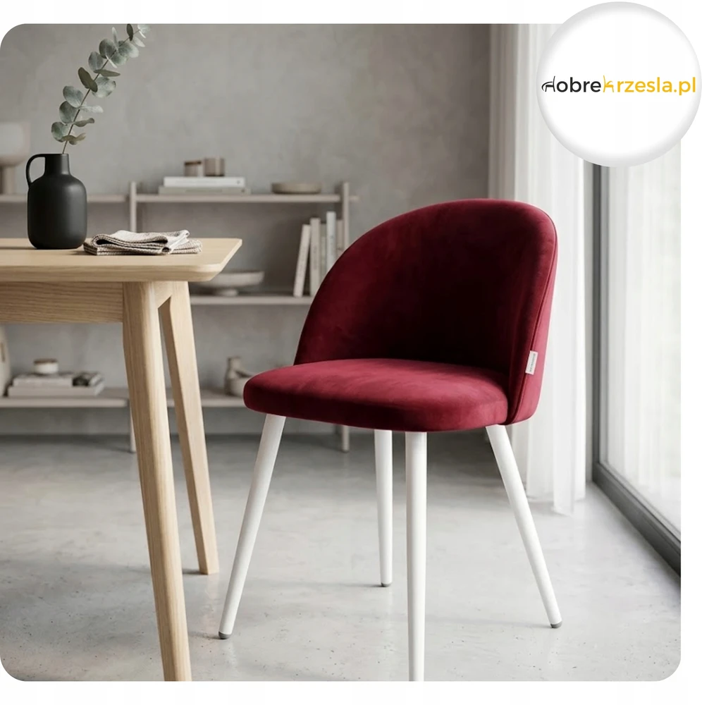 Atos Veliūrinė Colin minkšta kėdė, balta koja MG31 Perfect Modern Interior