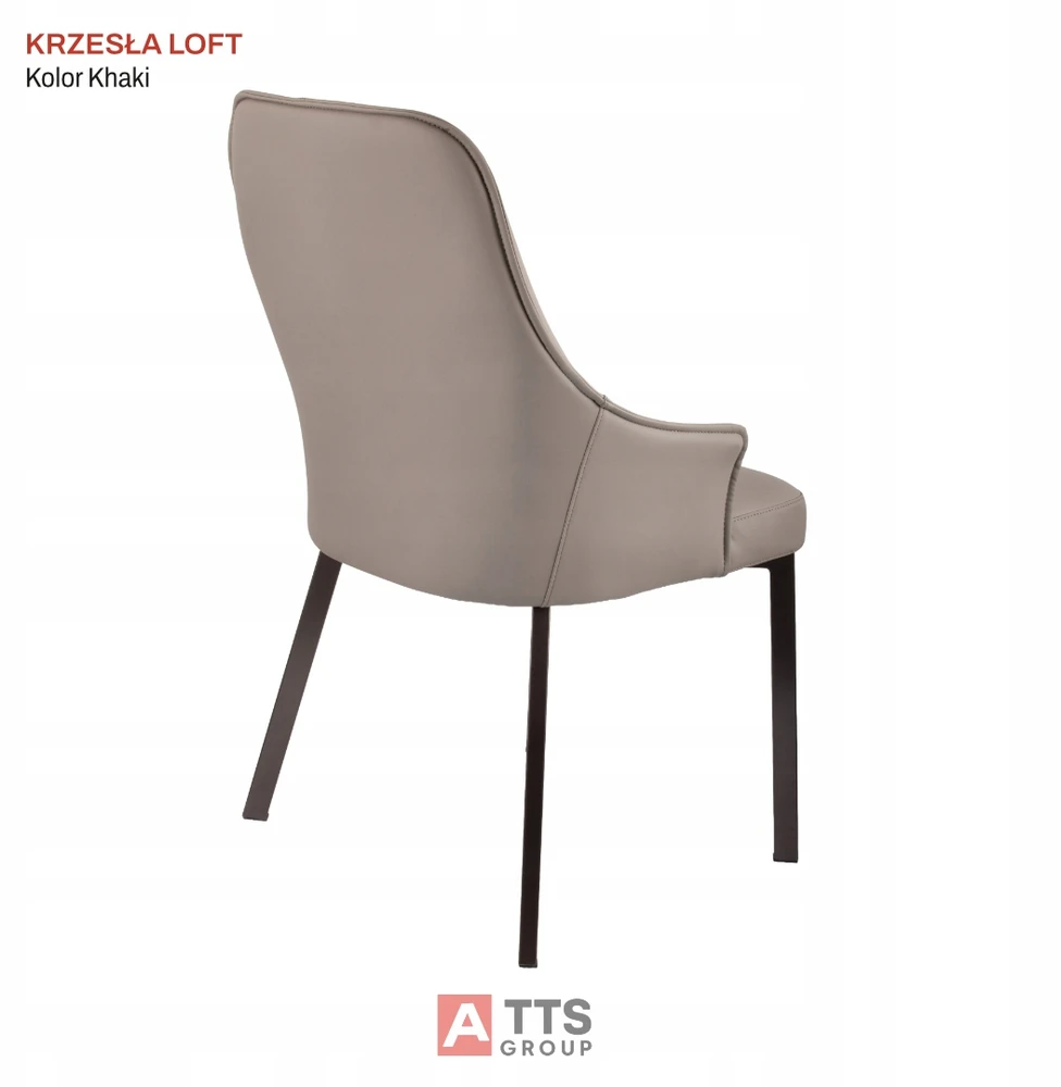 ATS Loft chaki minkšta kėdė svetainė valgomajam su metalinėmis kojomis