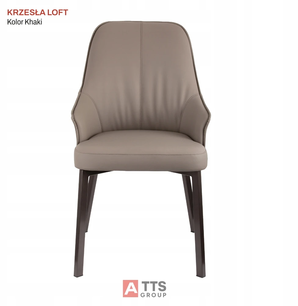 ATS Loft chaki minkšta kėdė svetainė valgomajam su metalinėmis kojomis