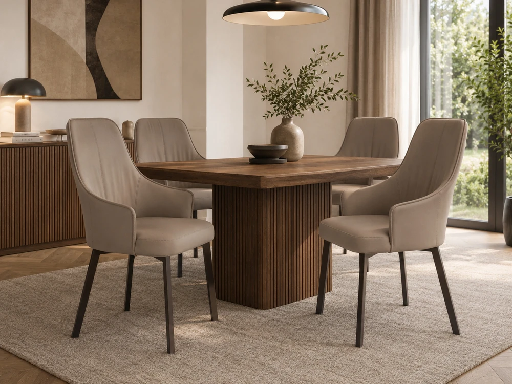 ATS Loft chaki minkšta kėdė svetainė valgomajam su metalinėmis kojomis