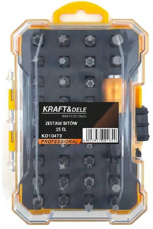 Kraftampdele Atsuktuvo antgalių komplektas 15-dalių, Kraftdele