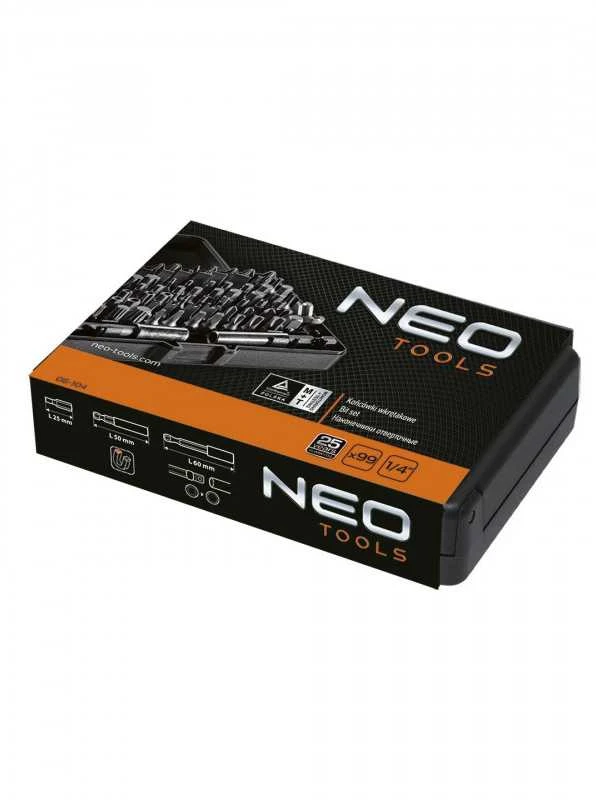 Atsuktuvų antgalių rinkinys NEO 99 vnt., 1/4"