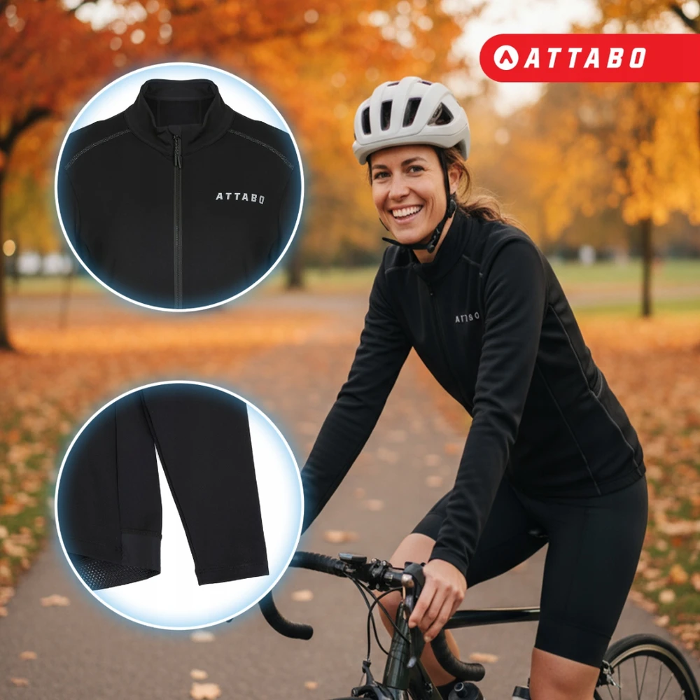 ATTABO FLEERO REF moteriškas dviratininkų megztinis, izoliuotas, juodas, XL