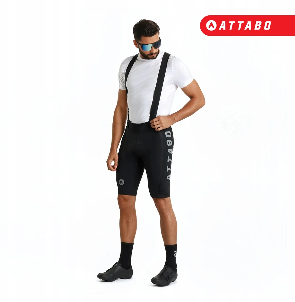 ATTABO Kirun Bib Shorts vyriški šortai dviratininkams juodi L FOAM INSERT