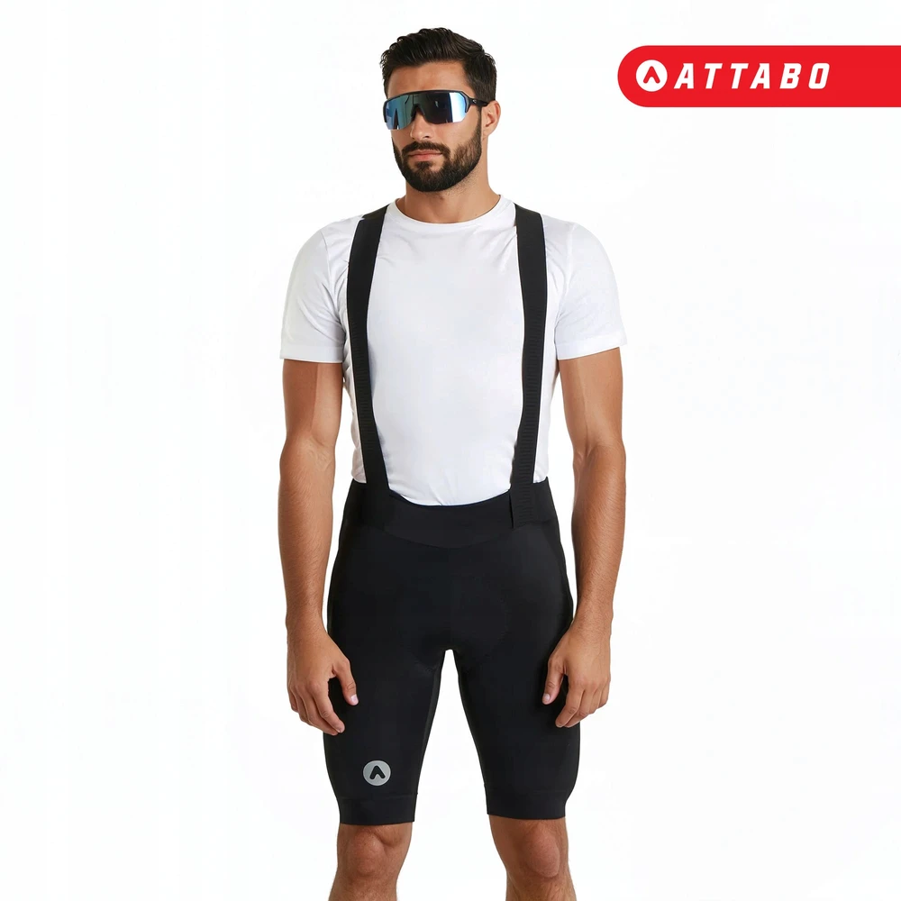 ATTABO Kirun Bib Shorts vyriški šortai dviratininkams juodi L FOAM INSERT