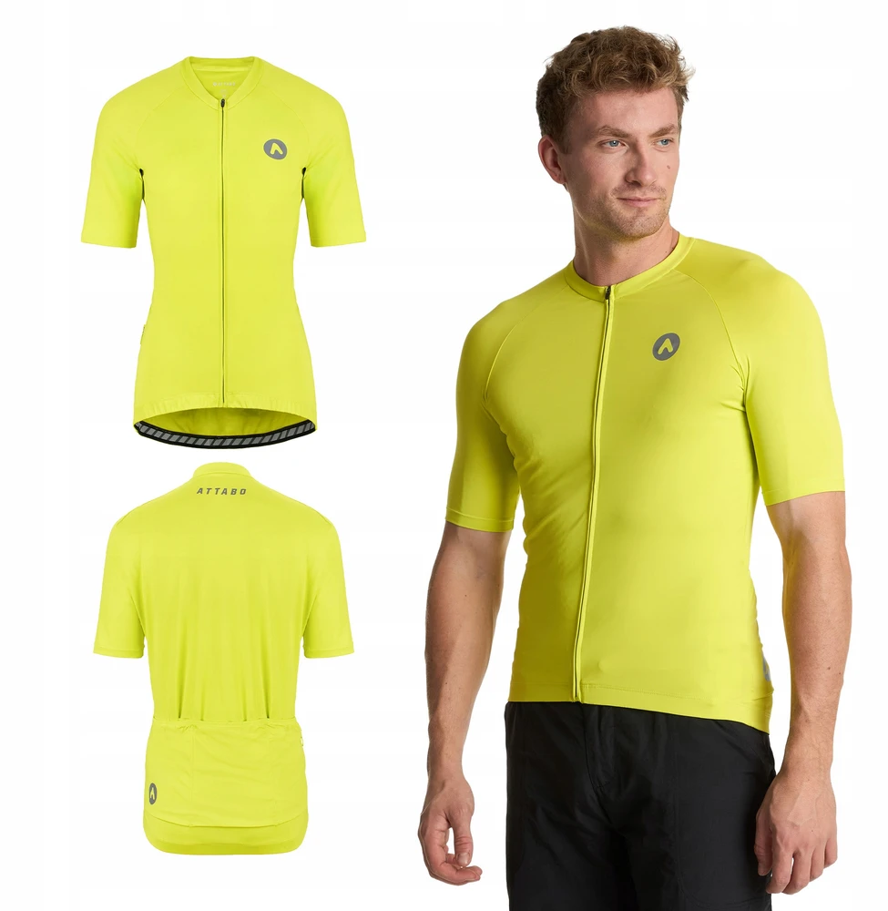 ATTABO Setvi vyriški dviračių marškinėliai, žalia, XL SLIM FIT LIGHTWEIGHT kvėpuojanti