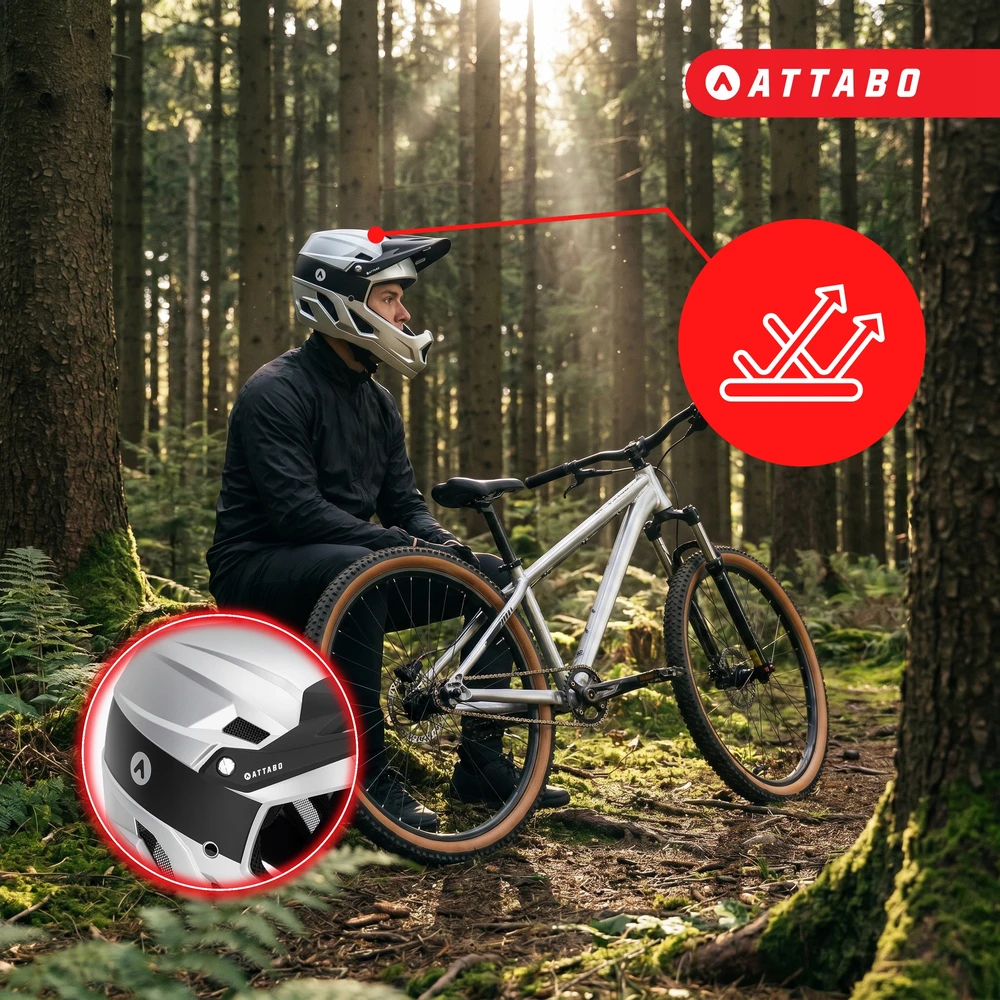 ATTABO State 1.0 viso veido dviratininko šalmas, sidabrinis, Dviračių sportui ATŠSpindinčiam SIDĖLIUI