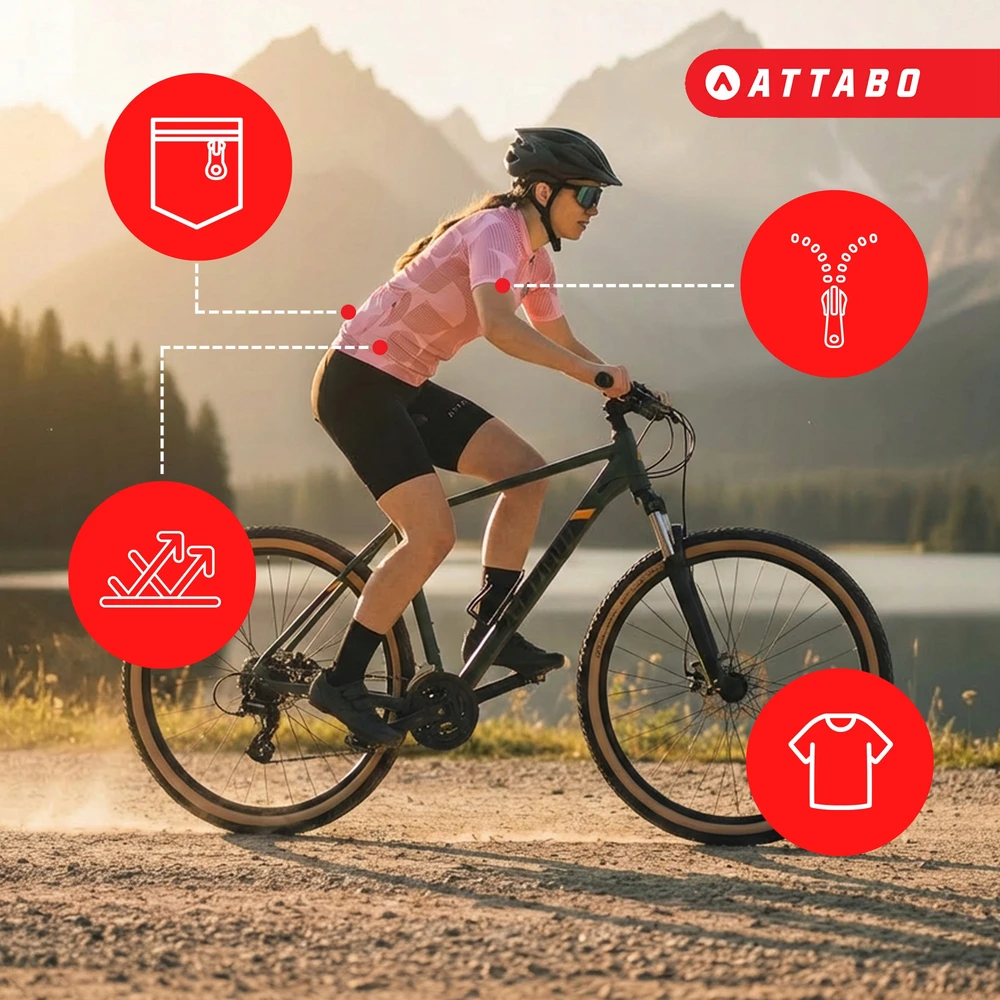 Attabo VITES WMNS dviračių marškinėliai, ilgas užtrauktukas M CYCLING FOR CYCLING