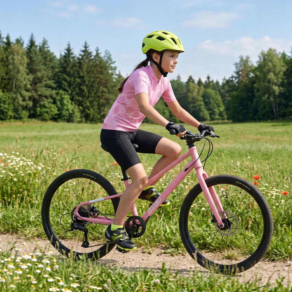 ATTABO Vites WMNS vaikiški dviratininkų marškinėliai, rožinės spalvos 134 CM SU užtrauktuku