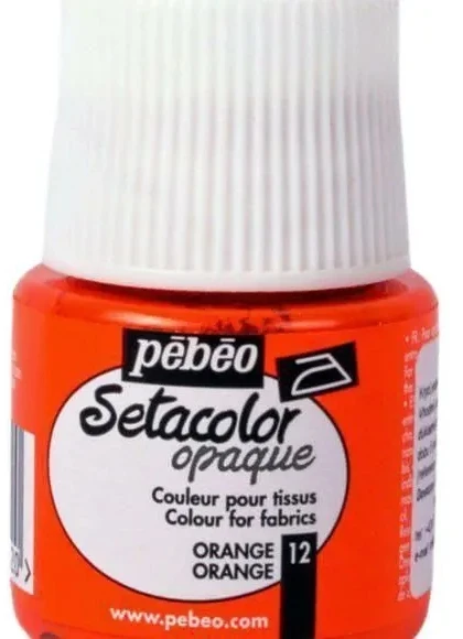 Audinių dažai - PéBéo - Setacolor nepermatomas - Oranžinė - 45 ml - Daugybė medžiagų