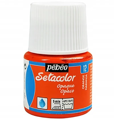 Audinių dažai - PéBéo - Setacolor nepermatomas - Oranžinė - 45 ml - Daugybė medžiagų
