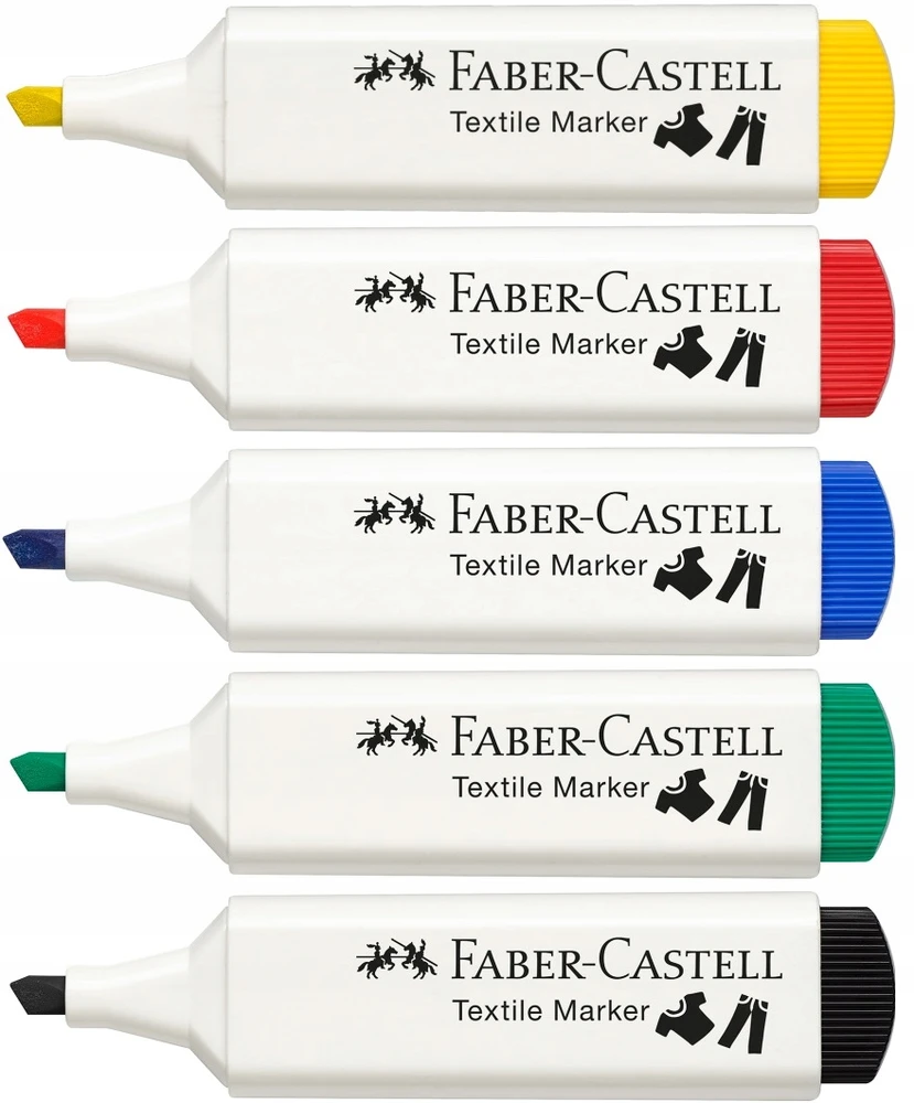 Tekstilės žymeklių rinkinys Faber-Castell, 5 spalvos