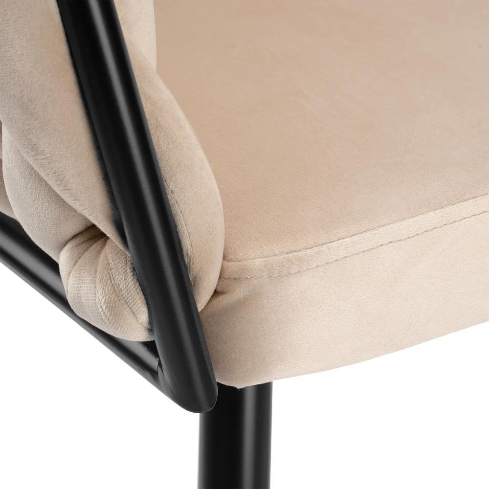 Ehokery Poland Pinta veliūro kėdė COFTON Juodas VELVET beige