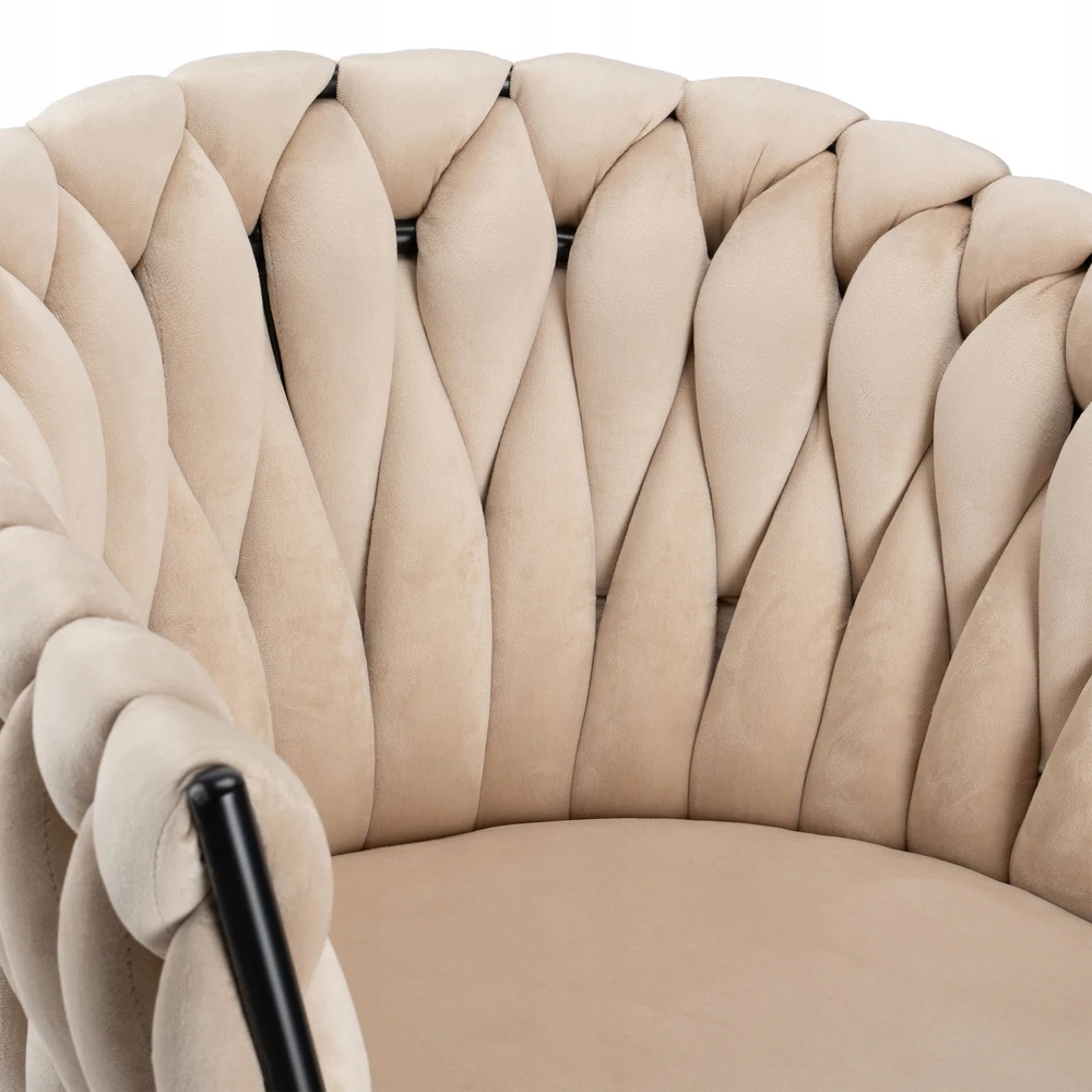 Ehokery Poland Pinta veliūro kėdė COFTON Juodas VELVET beige