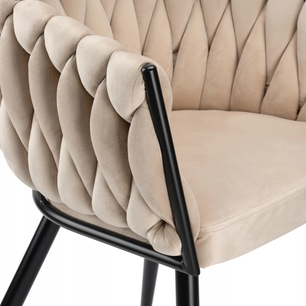 Ehokery Poland Pinta veliūro kėdė COFTON Juodas VELVET beige