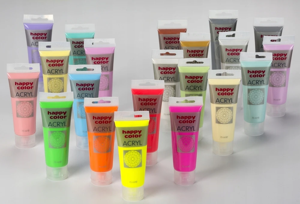Auksiniai akriliniai dažai Happy Color, 75 ml