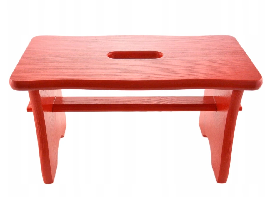 AUKŠTA RAUDONAI DAŽYTA taburetė RYCZKA WOODEN STOOL virtuvės taburetė FSC