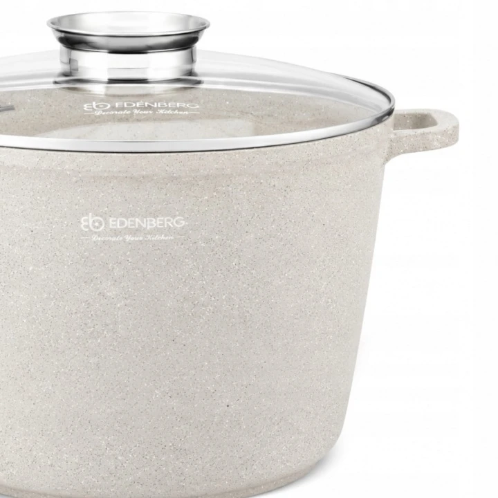 AUKŠTAS PUODAS, MARMURINIS KATIEDAS, SMĖS 6.2L EDENBERG PREMIUM 24cm
