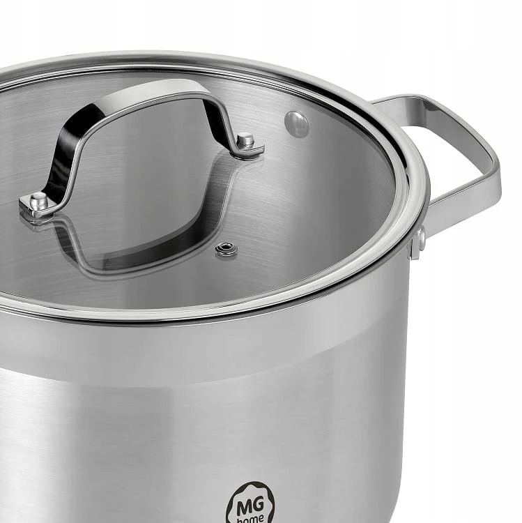 Aukštas puodas su dangčiu, nerūdijančio plieno MG Home Professional, 24 cm, indukcinis
