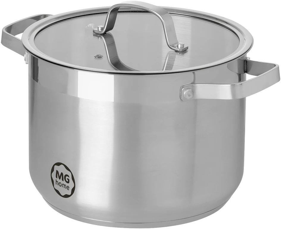 Aukštas puodas su dangčiu, nerūdijančio plieno MG Home Professional, 24 cm, indukcinis