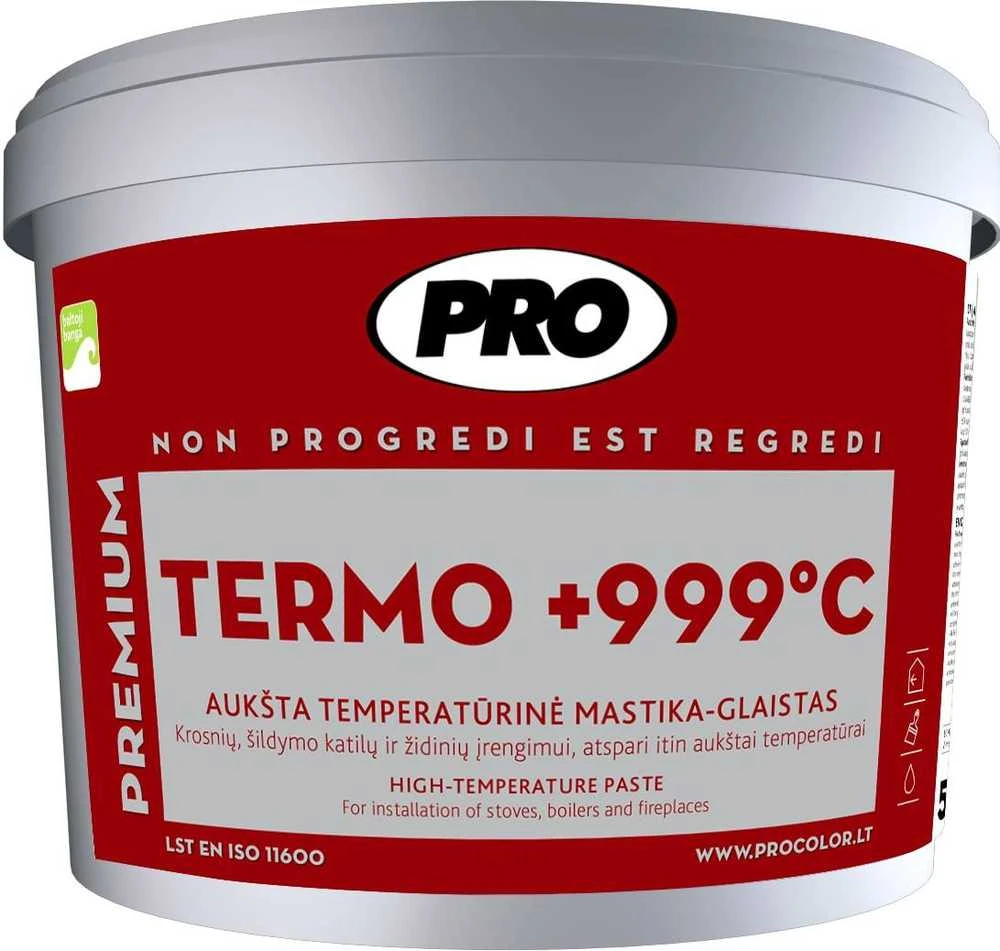 Aukštatemperatūrinė mastika-glaistas PRO COLORE TERMO +999 °C, 1kg