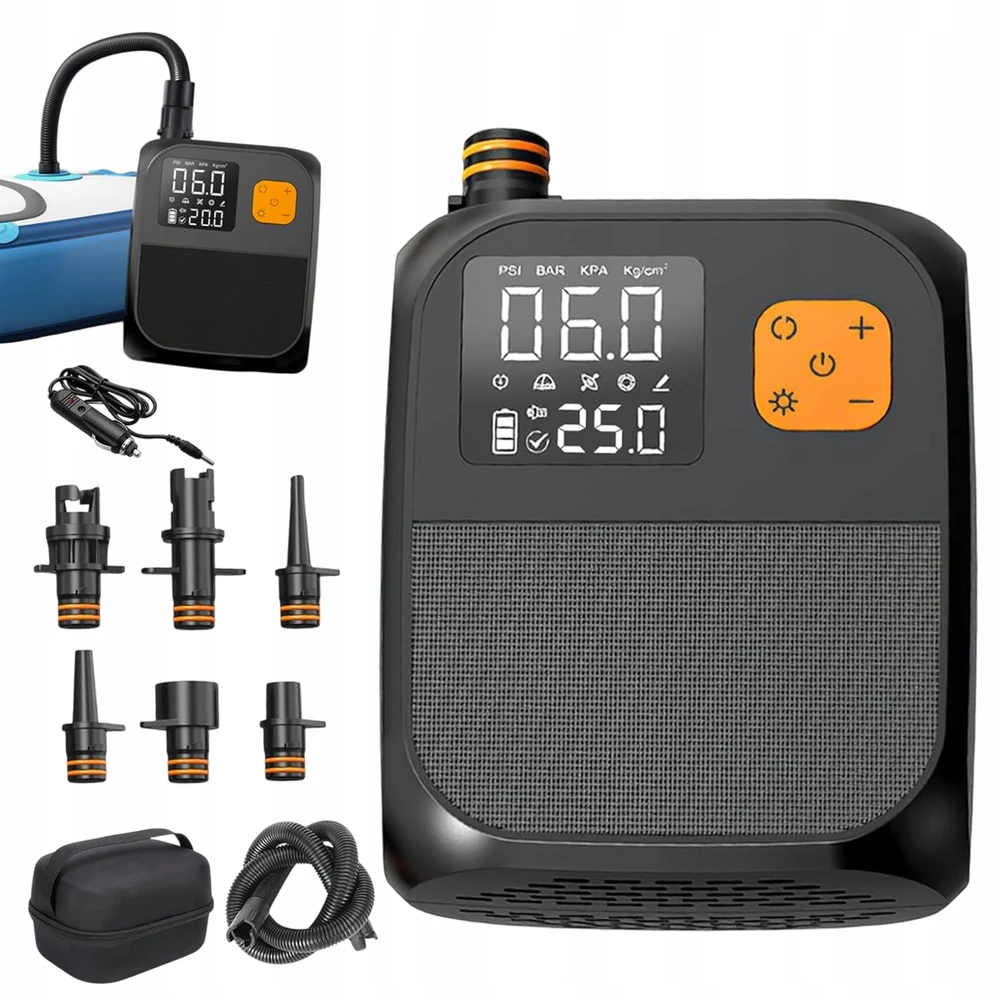 Aukšto slėgio skaitmeninis elektrinis SUP lentos siurblys 25PSI 8000mAh