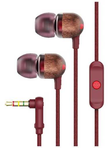 Ausinės Marley | Earbuds | Smile Jamaica | su laidu | į ausis įkišamos | Mikrofonas | Raudona