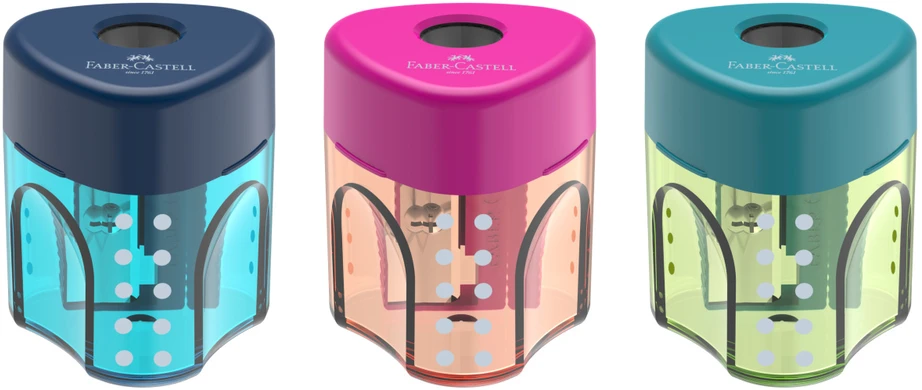 "Auto Grip Mini" mišrių spalvų galąstuvas Faber Castell