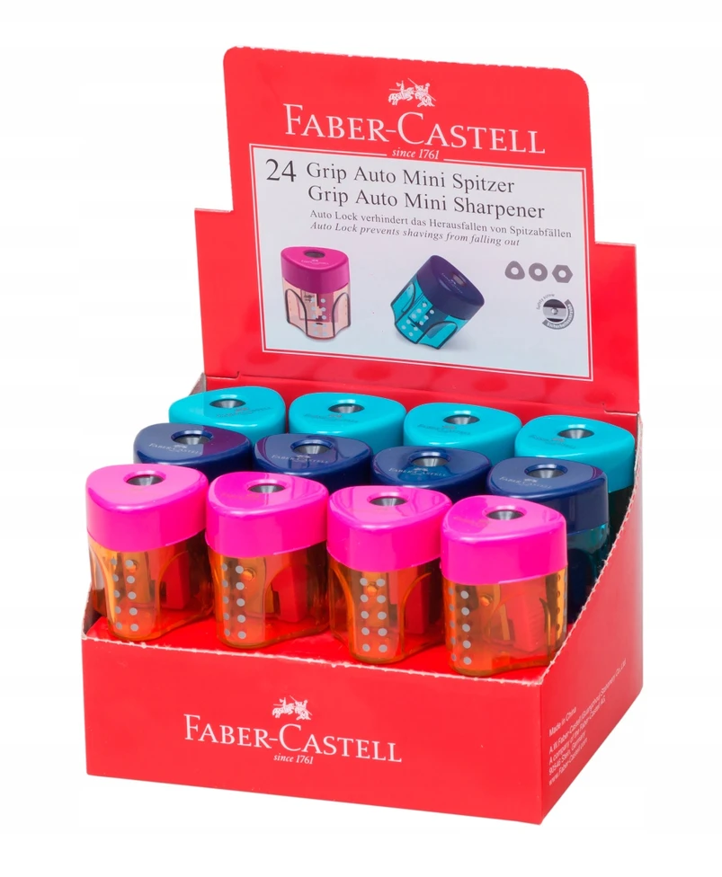 "Auto Grip Mini" mišrių spalvų galąstuvas Faber Castell